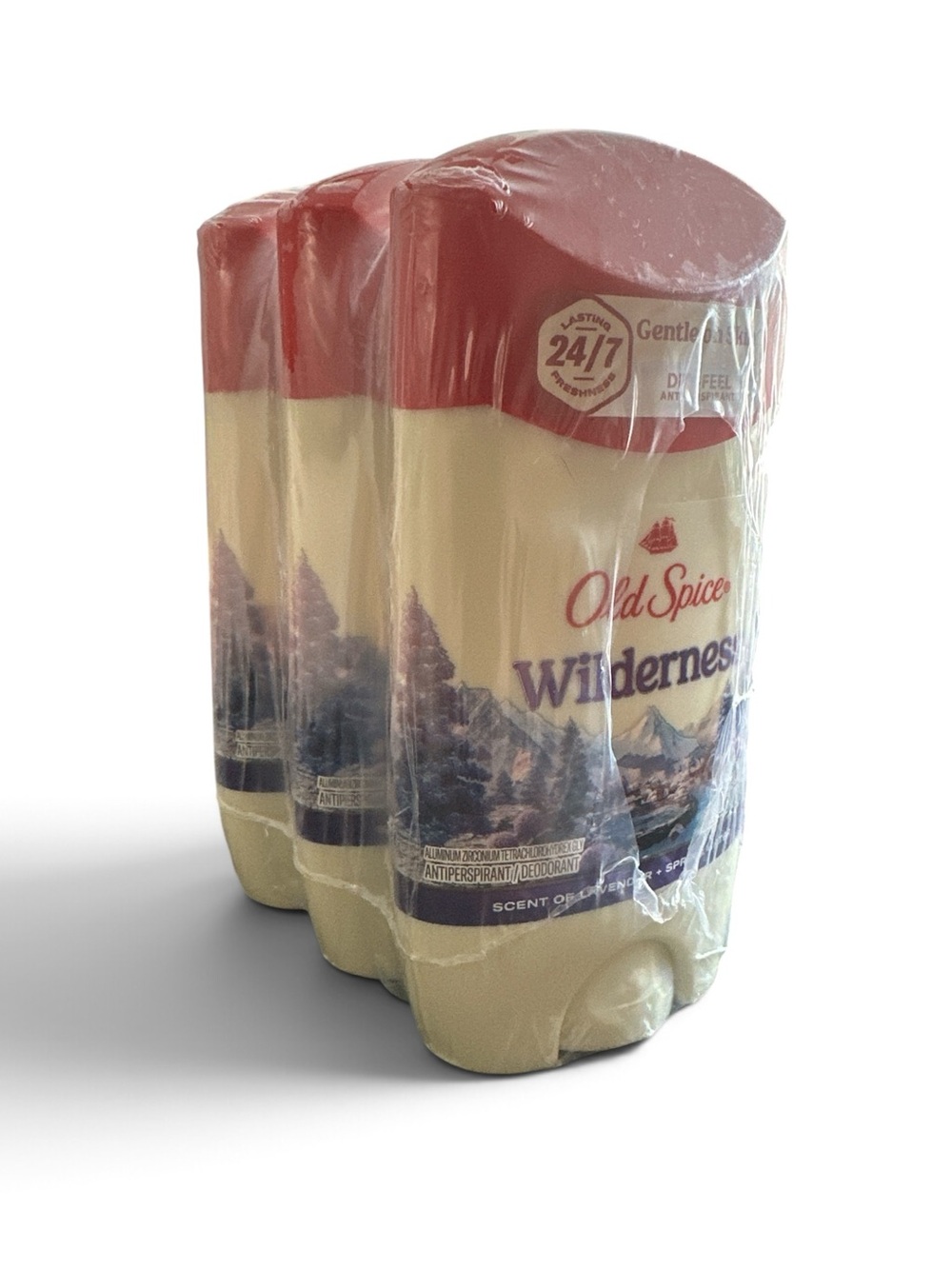 NWT Three Pack Old Spice Wilderness Antiperspirant Deodorant for Men 2.6 oz Each